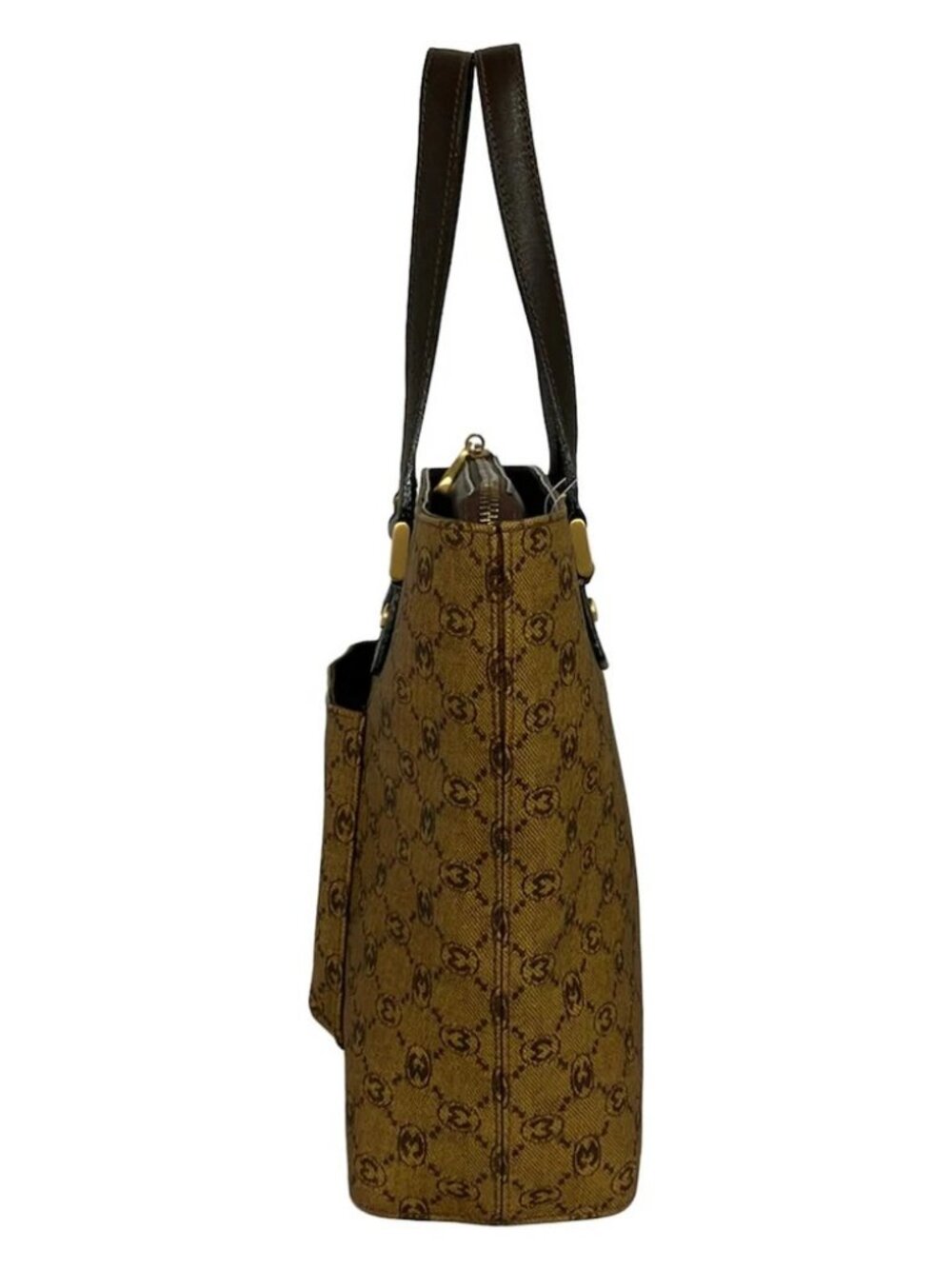 MORABITO Light Brown Dark Brown PVC Leather Handbag - Picture 2 of 9